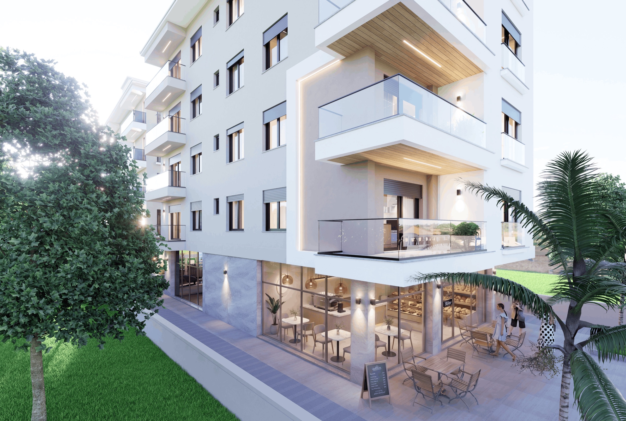 CENTRIO dış cephe ve kafe alanı